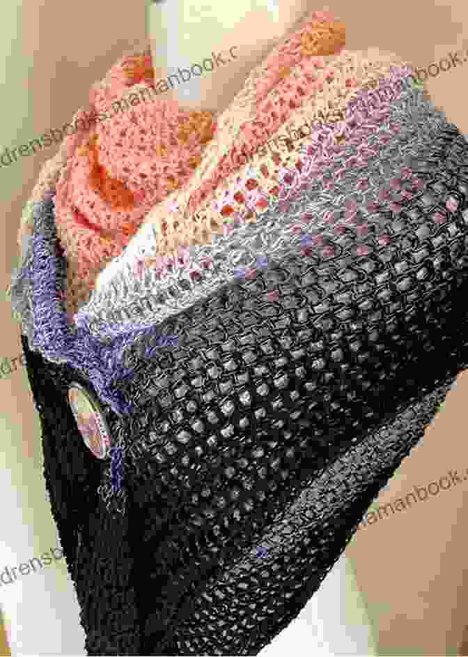 A Beautiful Crochet Wrap Shawl In Vibrant Indigo Hues, Showcasing Intricate Stitch Patterns And Delicate Fringe. Indigo Impressions Crochet Pattern 101 3 In 1 Wrap / Shawl