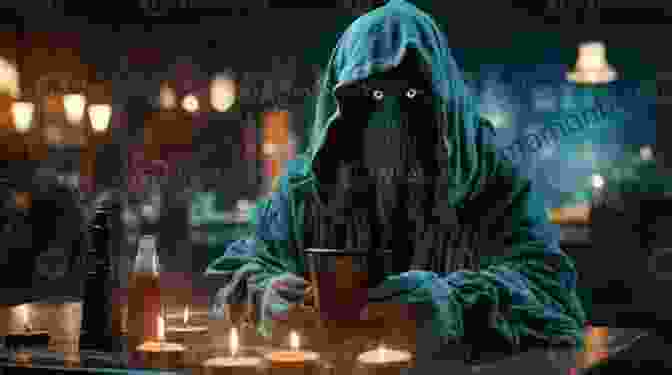 A Cloaked Figure Writing Poetry In A Candlelit Room Pursuit Of The Phantom Poet