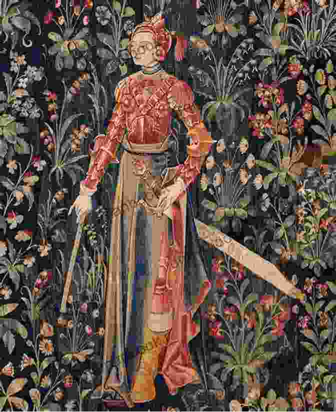 A Medieval Tapestry Depicting A Young Woman Holding A Small, Playful Cat, A Charming Representation Of Feline Companionship. The Mysterious Art Of The Cat