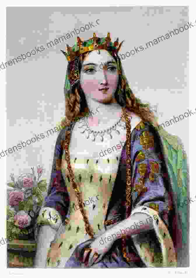 A Portrait Of Margaret Of Anjou, Wearing A Crown And A Mournful Expression, With A Battlefield In The Background. Queens Of The Conquest: England S Medieval Queens One