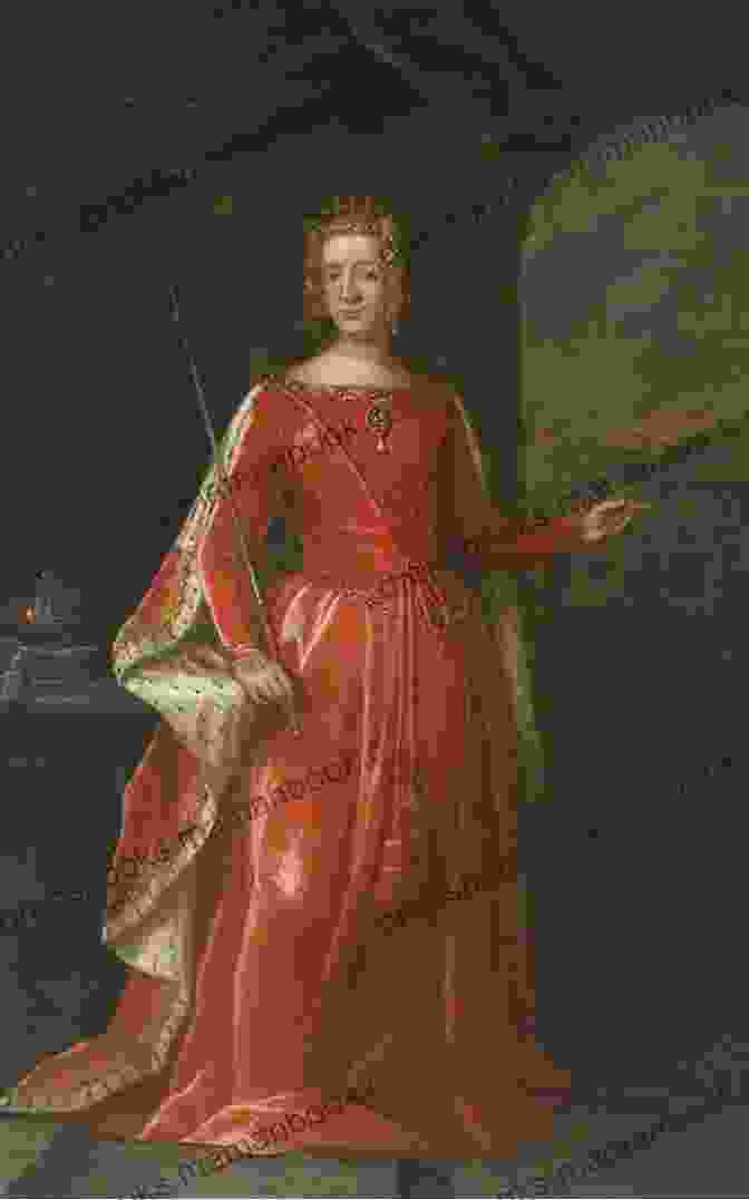 A Portrait Of Philippa Of Hainault, Wearing A Crown And A Modest Gown, With A Castle In The Background. Queens Of The Conquest: England S Medieval Queens One