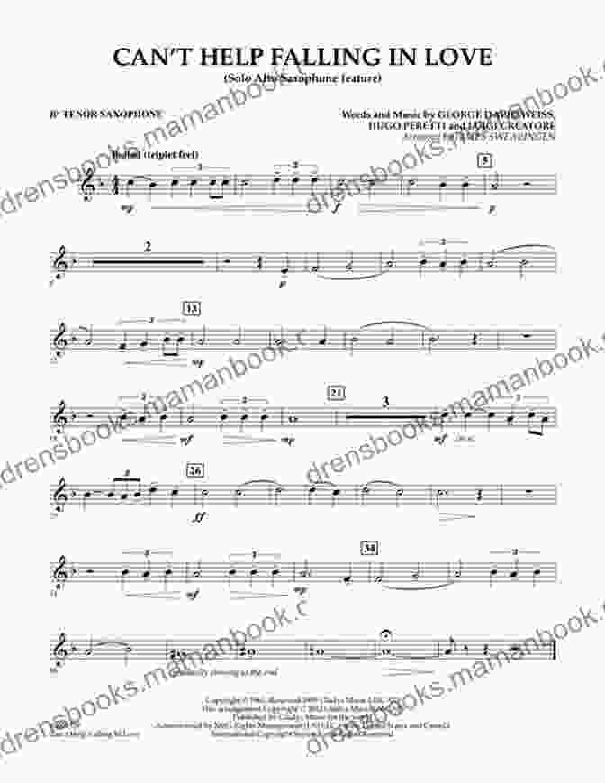 Can't Help Falling In Love Saxophone Sheet Music EASY SAXOPHONE HITS FOR BEGINNERS: 25 Easy Hits To Learn To Play The Saxophone