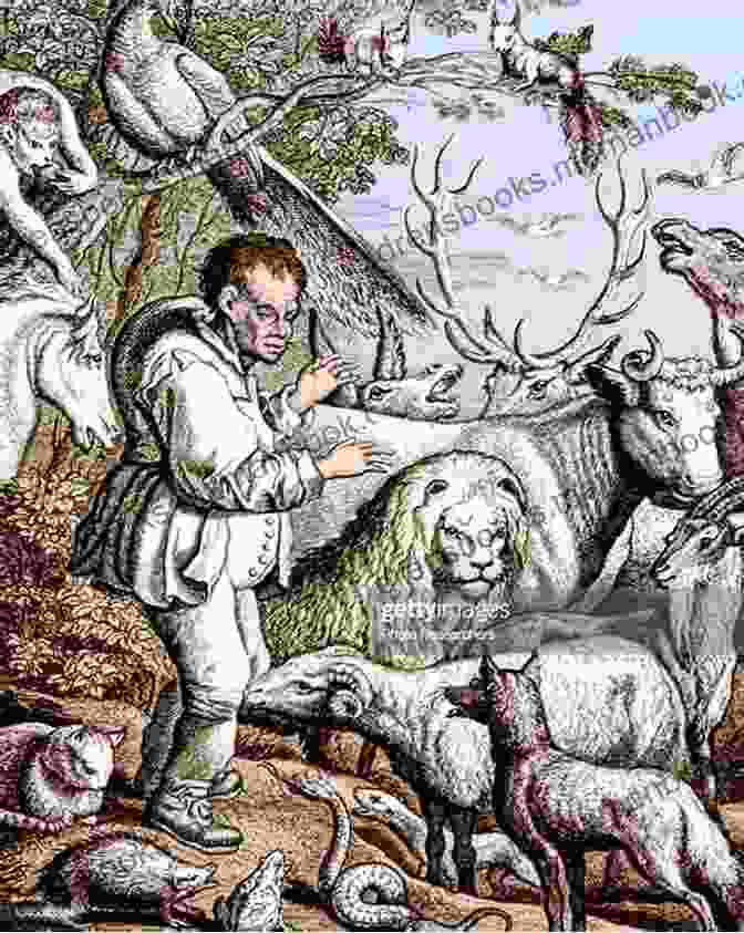 Illustration Depicting Aesop, The Renowned Storyteller, Surrounded By Animals From The Stories Of Old: A Collection Of Fairy Tale Retellings (JL Anthology 1)
