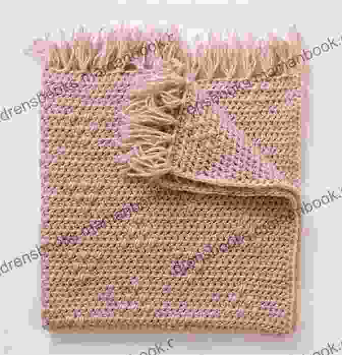 Image Showcasing The Finished Baby Blanket With A Delicate Border And Tassels, Adding A Touch Of Elegance And Charm SSK Little Cutie Knitting Pattern