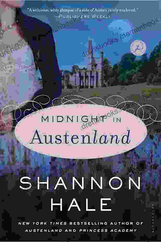 Midnight In Austenland Novel Cover Depicting A Woman In A Regency Era Dress Standing In A Moonlit Garden Midnight In Austenland: A Novel